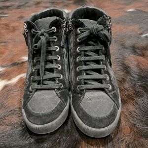 Chanel black canvas sneakers size 37 retail $950